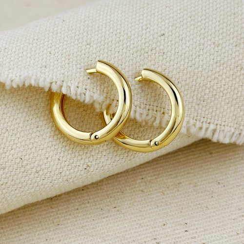 18k Gold Filled 20 mm Polished Clicker Hoop Earrings by Mondsee Jewelry