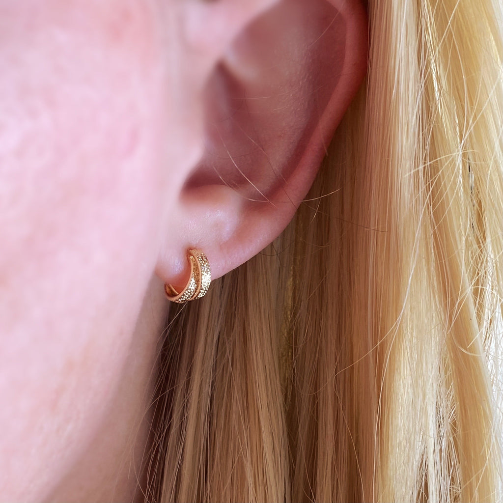 Mondsee 18k Gold Filled 10mm Mini Double Wire C-Hoop Earrings | 18k Gold Filled Jewelry