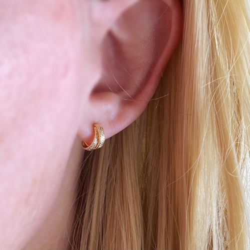 Mondsee 18k Gold Filled 10mm Mini Double Wire C-Hoop Earrings | 18k Gold Filled Jewelry