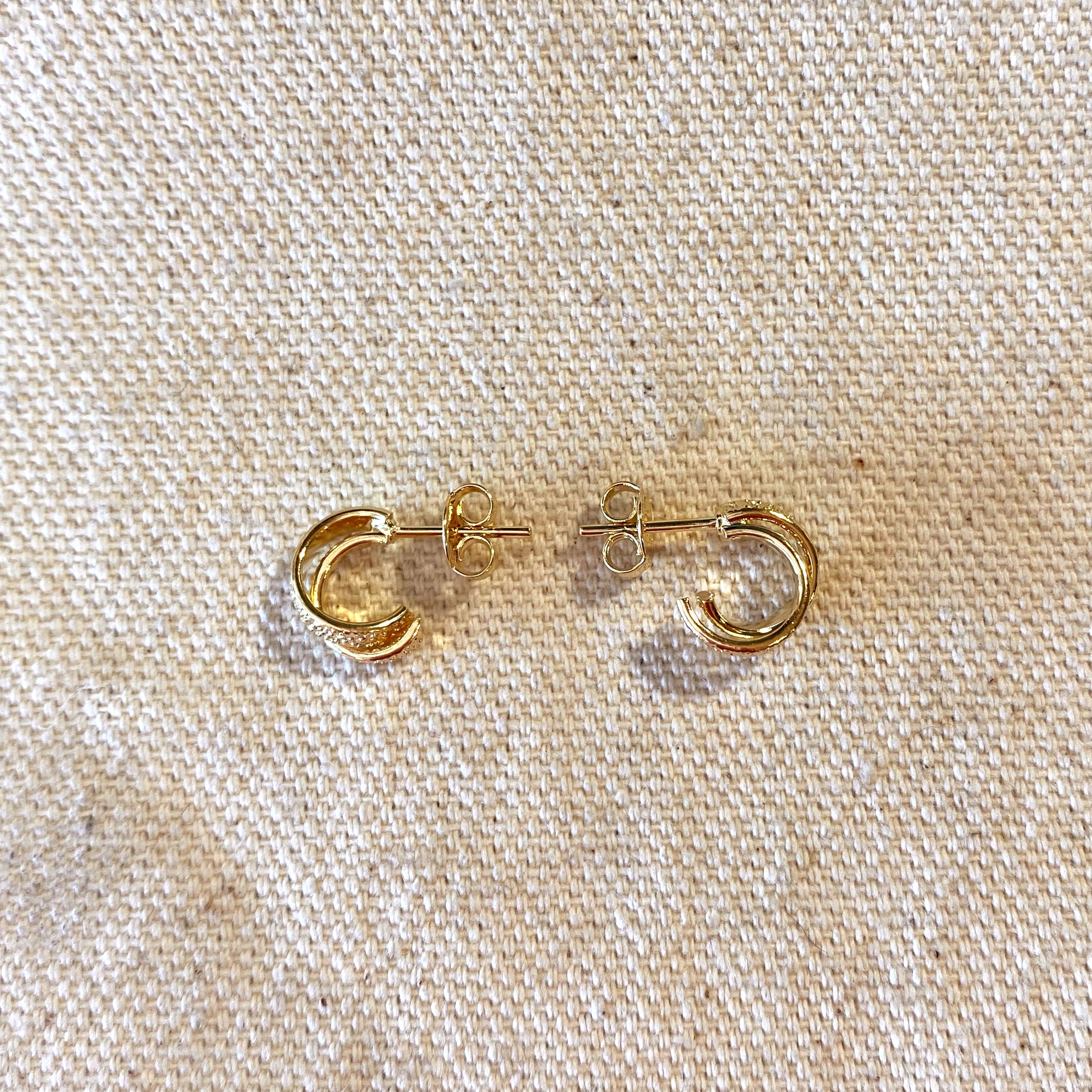 Mondsee 18k Gold Filled 10mm Mini Double Wire C-Hoop Earrings | 18k Gold Filled Jewelry