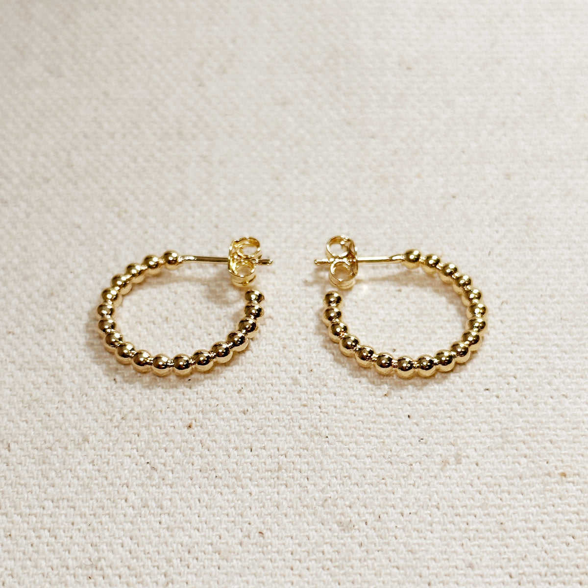 Dainty Beaded C-Hoop by Mondsee Jewelry