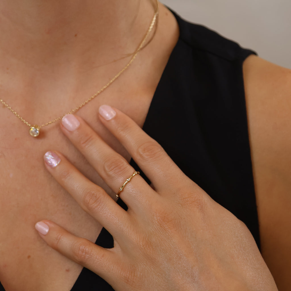 Mondsee 18k Gold Filled CZ Dots Infinity Band Ring | 18k Gold Filled Jewelry