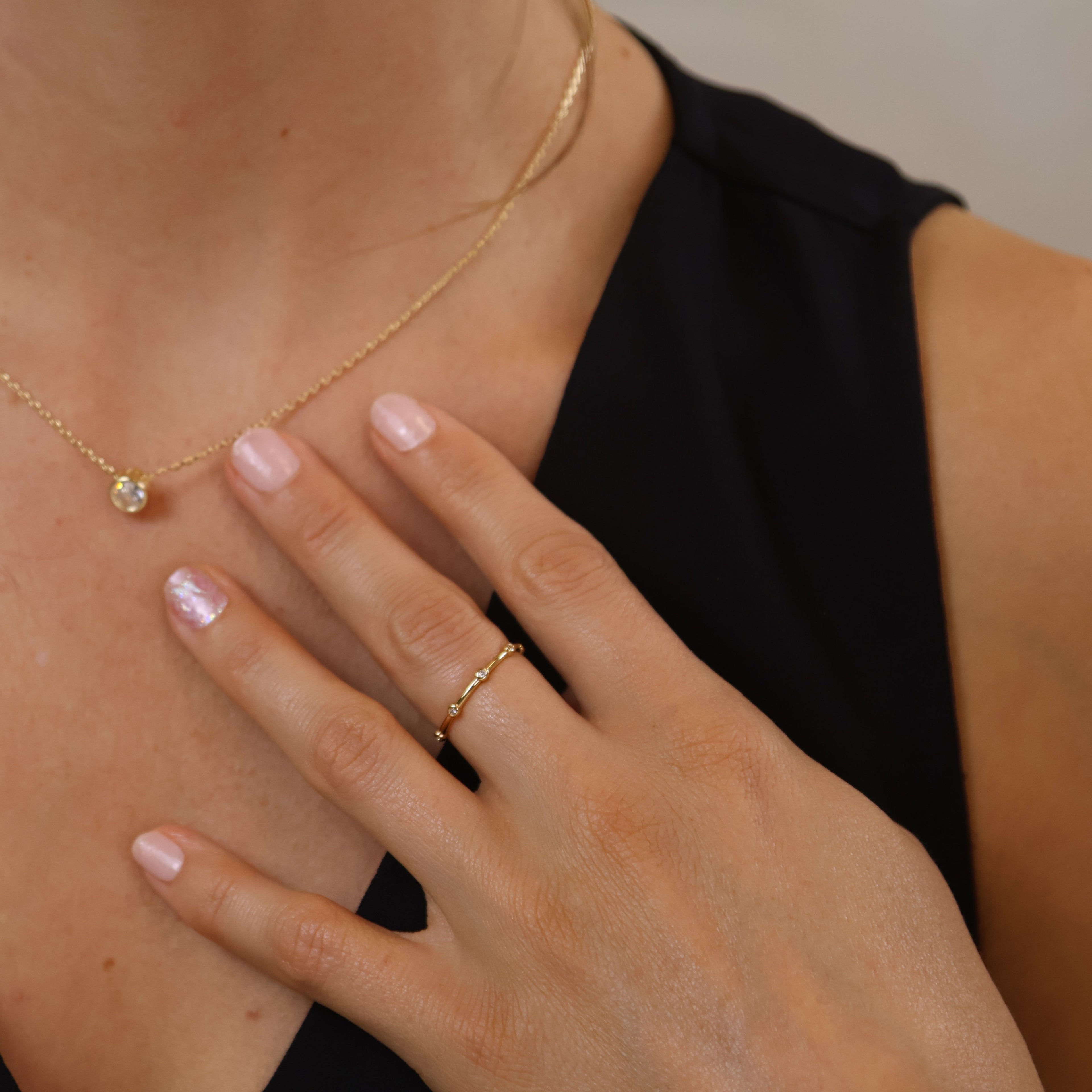 Mondsee 18k Gold Filled CZ Dots Infinity Band Ring | 18k Gold Filled Jewelry
