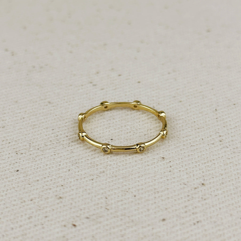 Mondsee 18k Gold Filled CZ Dots Infinity Band Ring | 18k Gold Filled Jewelry