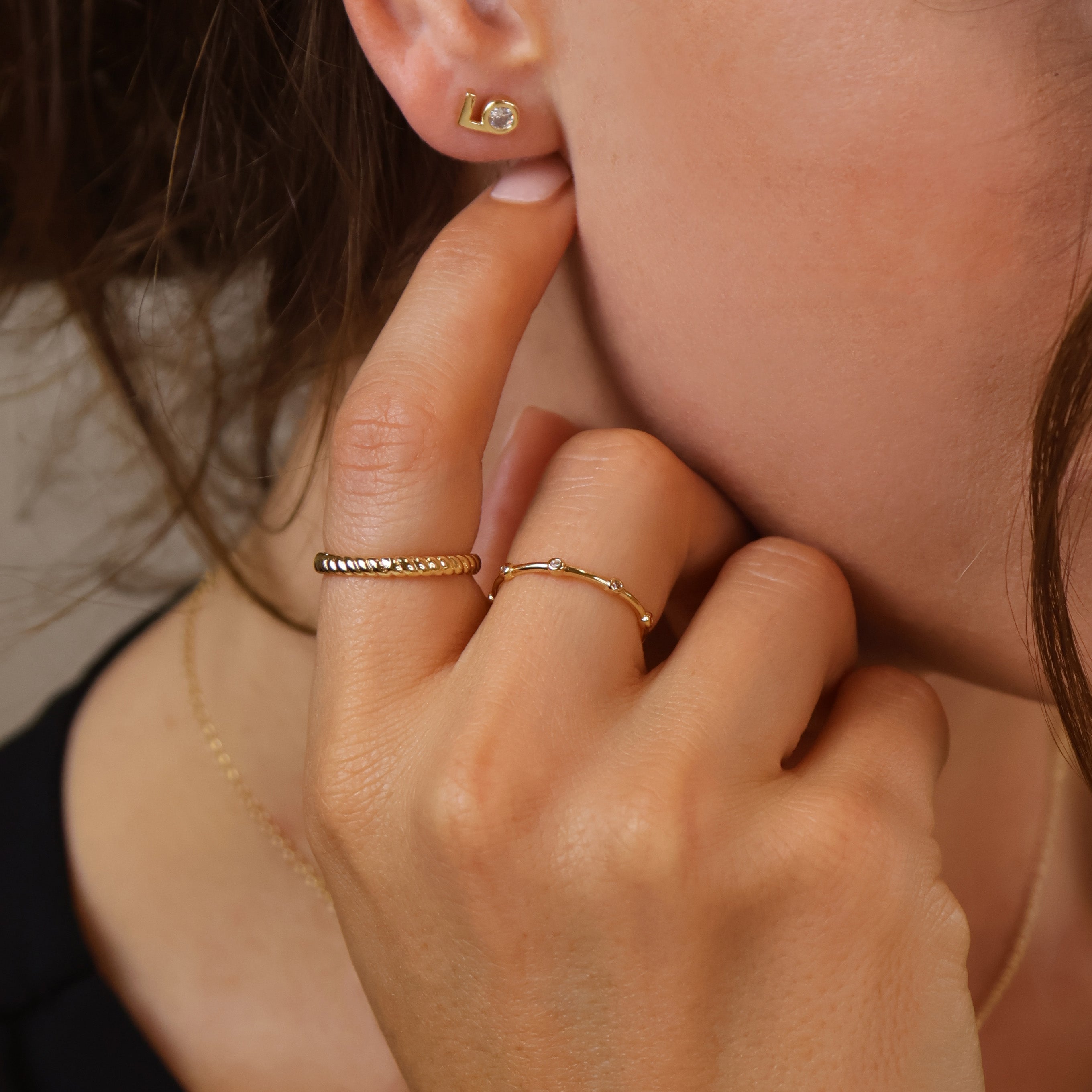 Mondsee 18k Gold Filled CZ Dots Infinity Band Ring | 18k Gold Filled Jewelry