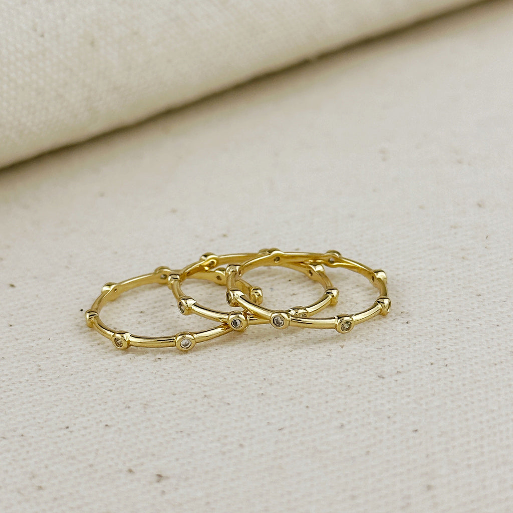 Mondsee 18k Gold Filled CZ Dots Infinity Band Ring | 18k Gold Filled Jewelry