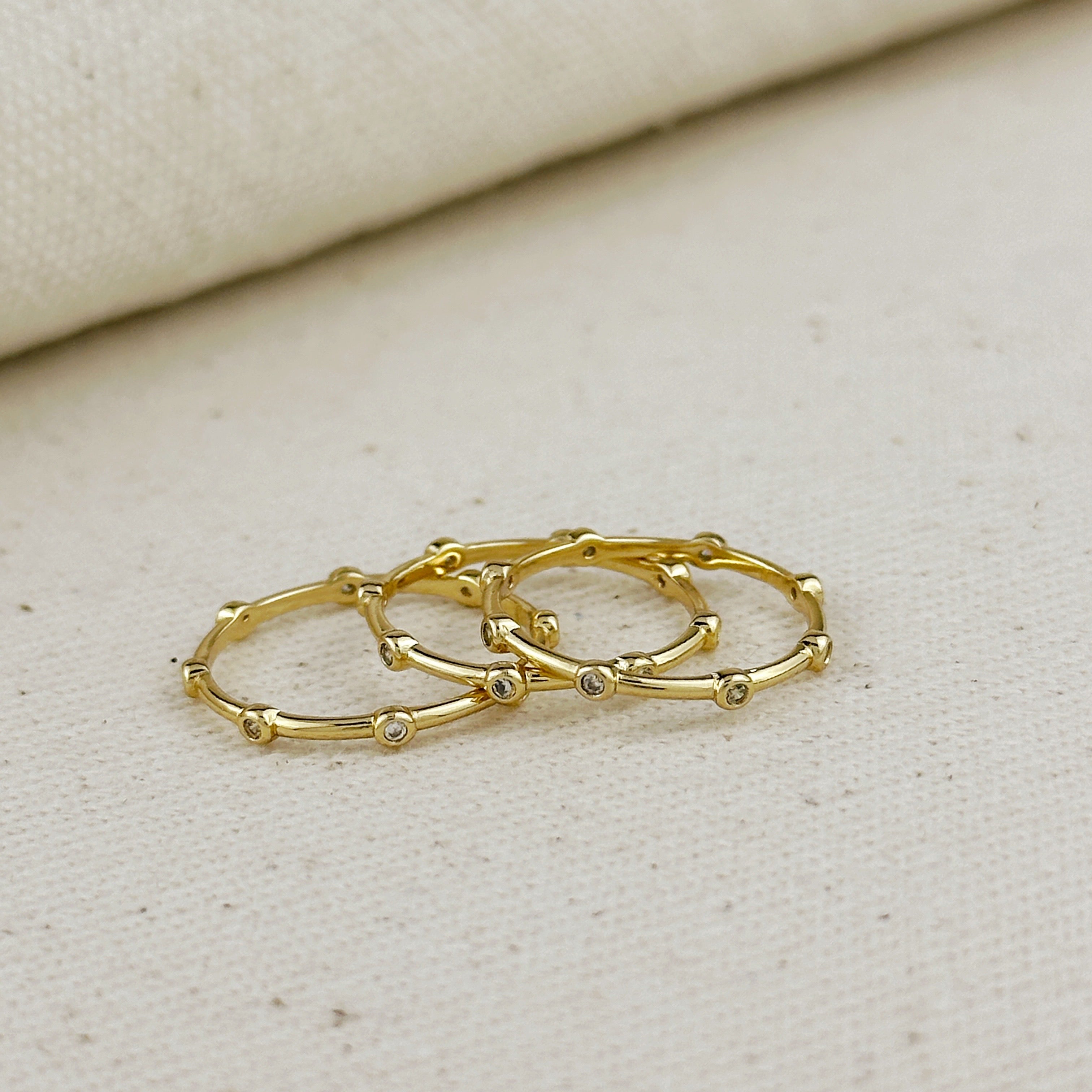 Mondsee 18k Gold Filled CZ Dots Infinity Band Ring | 18k Gold Filled Jewelry