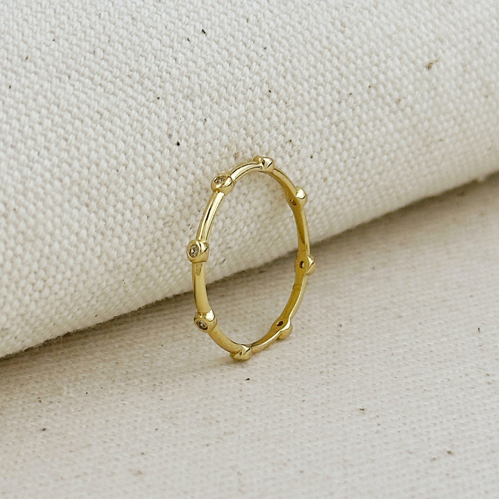 Mondsee 18k Gold Filled CZ Dots Infinity Band Ring | 18k Gold Filled Jewelry