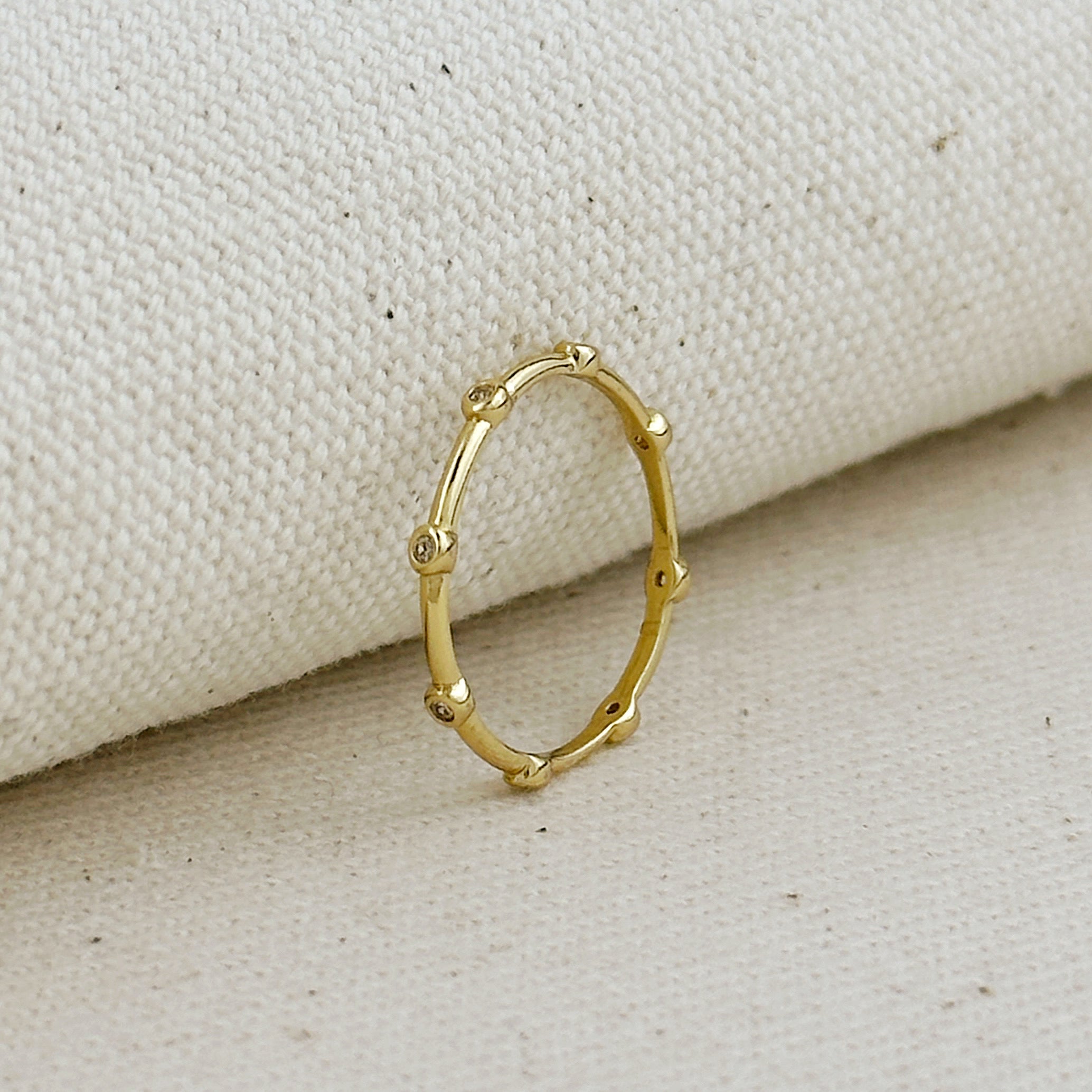 Mondsee 18k Gold Filled CZ Dots Infinity Band Ring | 18k Gold Filled Jewelry