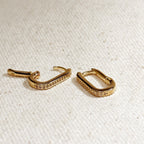 Mondsee Micro CZ Rectangle Clicker Earrings | 18k Gold Filled Jewelry