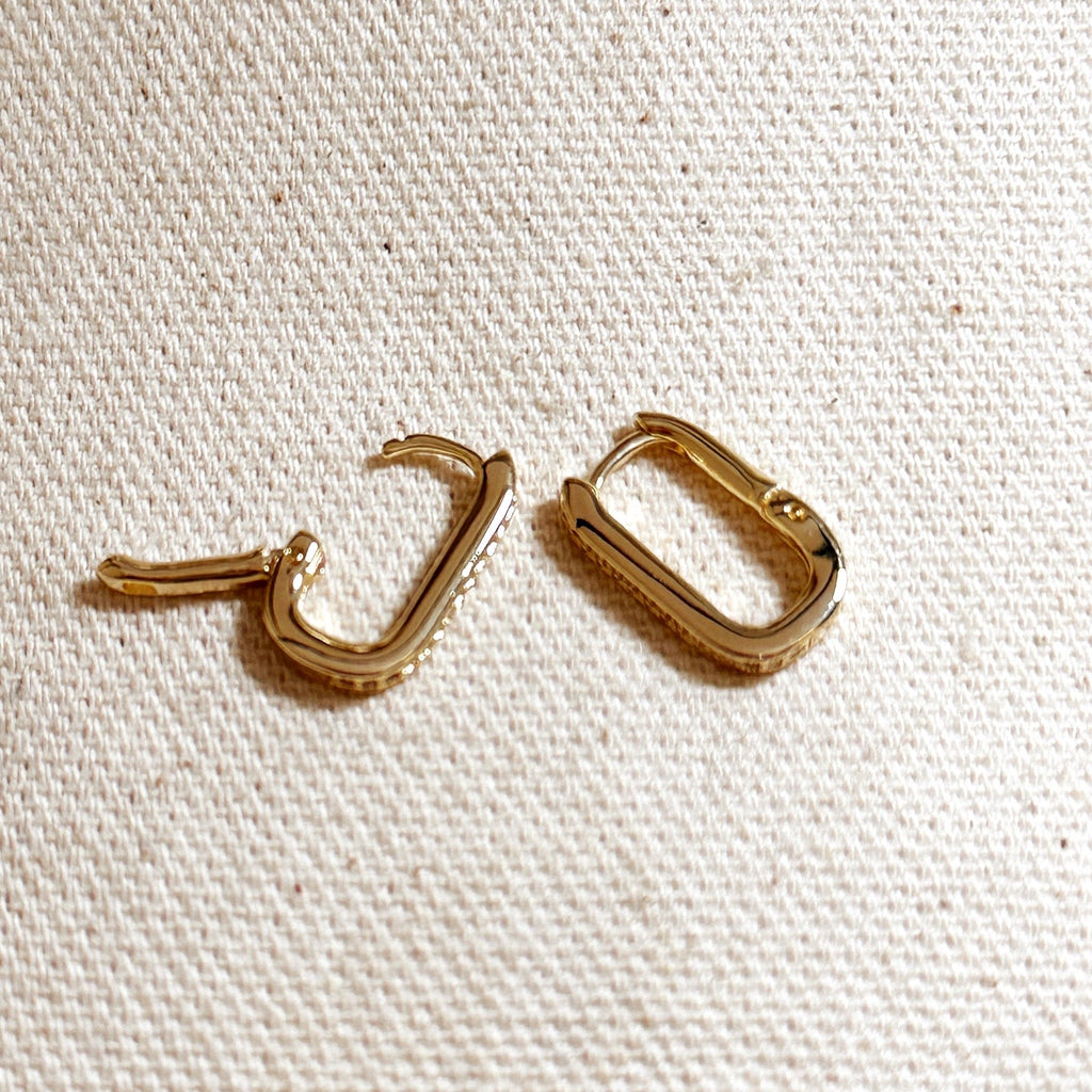 Mondsee Micro CZ Rectangle Clicker Earrings | 18k Gold Filled Jewelry