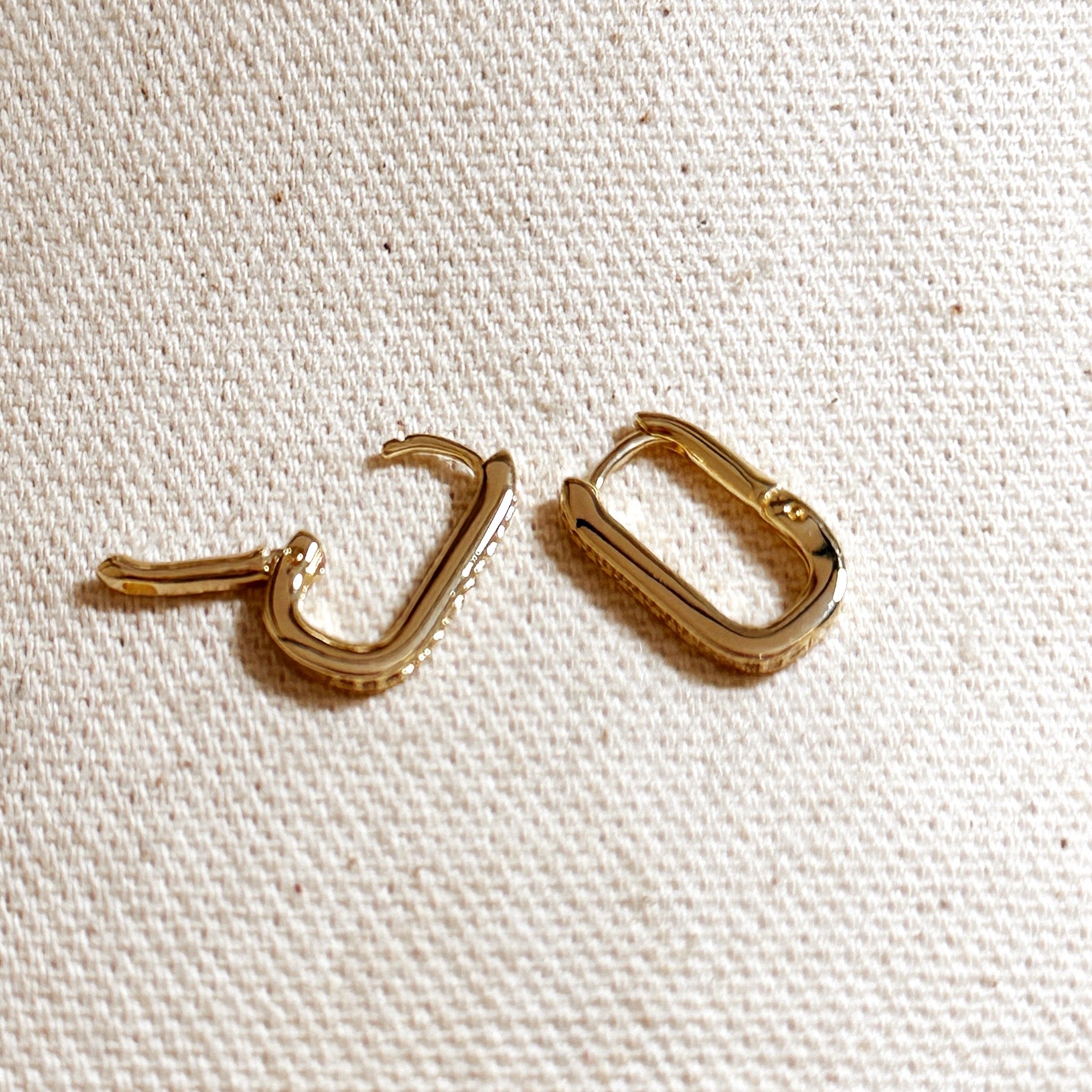 Mondsee Micro CZ Rectangle Clicker Earrings | 18k Gold Filled Jewelry