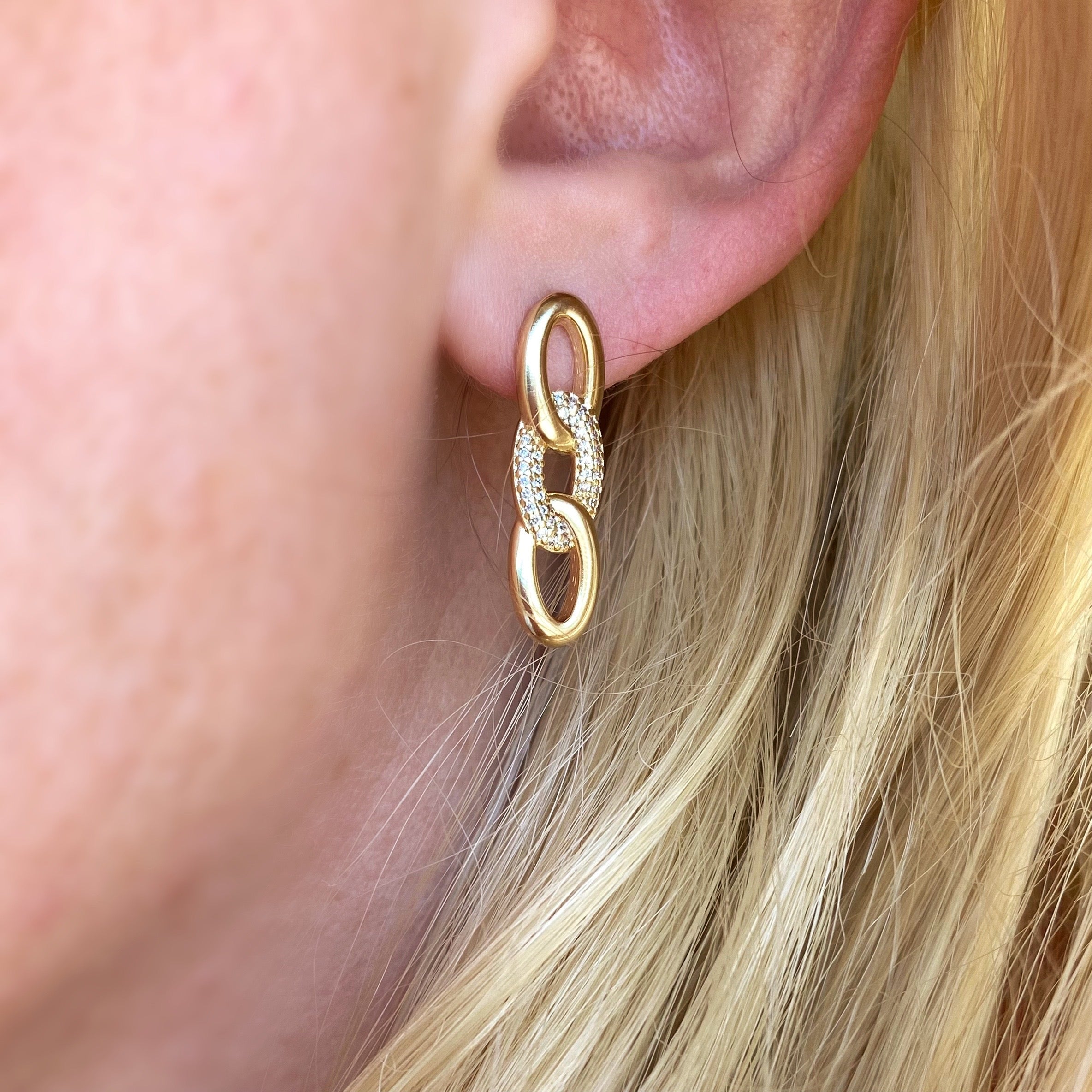 Mondsee 18k Gold Filled Faux Chain Drop Earrings | 18k Gold Filled Jewelry