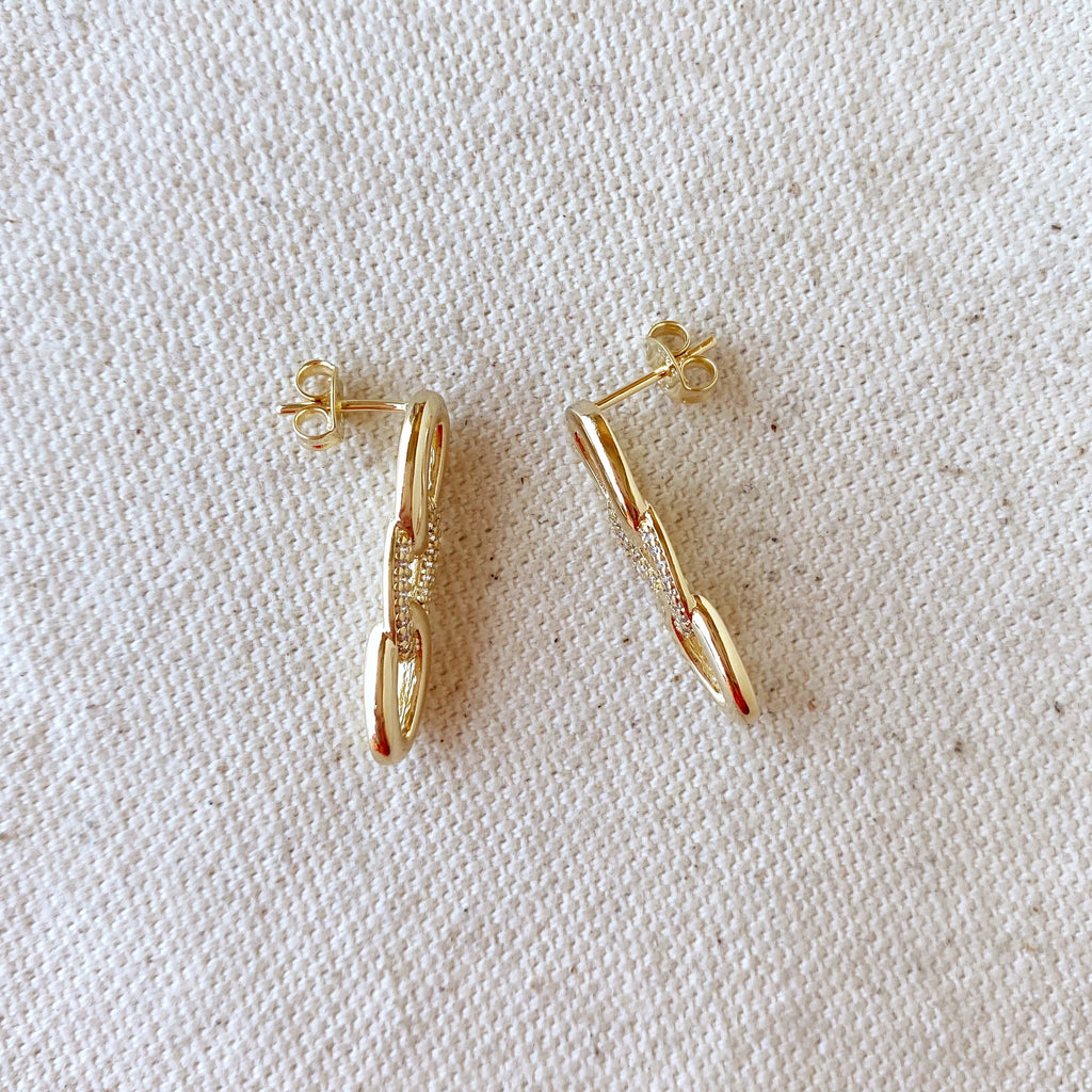 Mondsee 18k Gold Filled Faux Chain Drop Earrings | 18k Gold Filled Jewelry