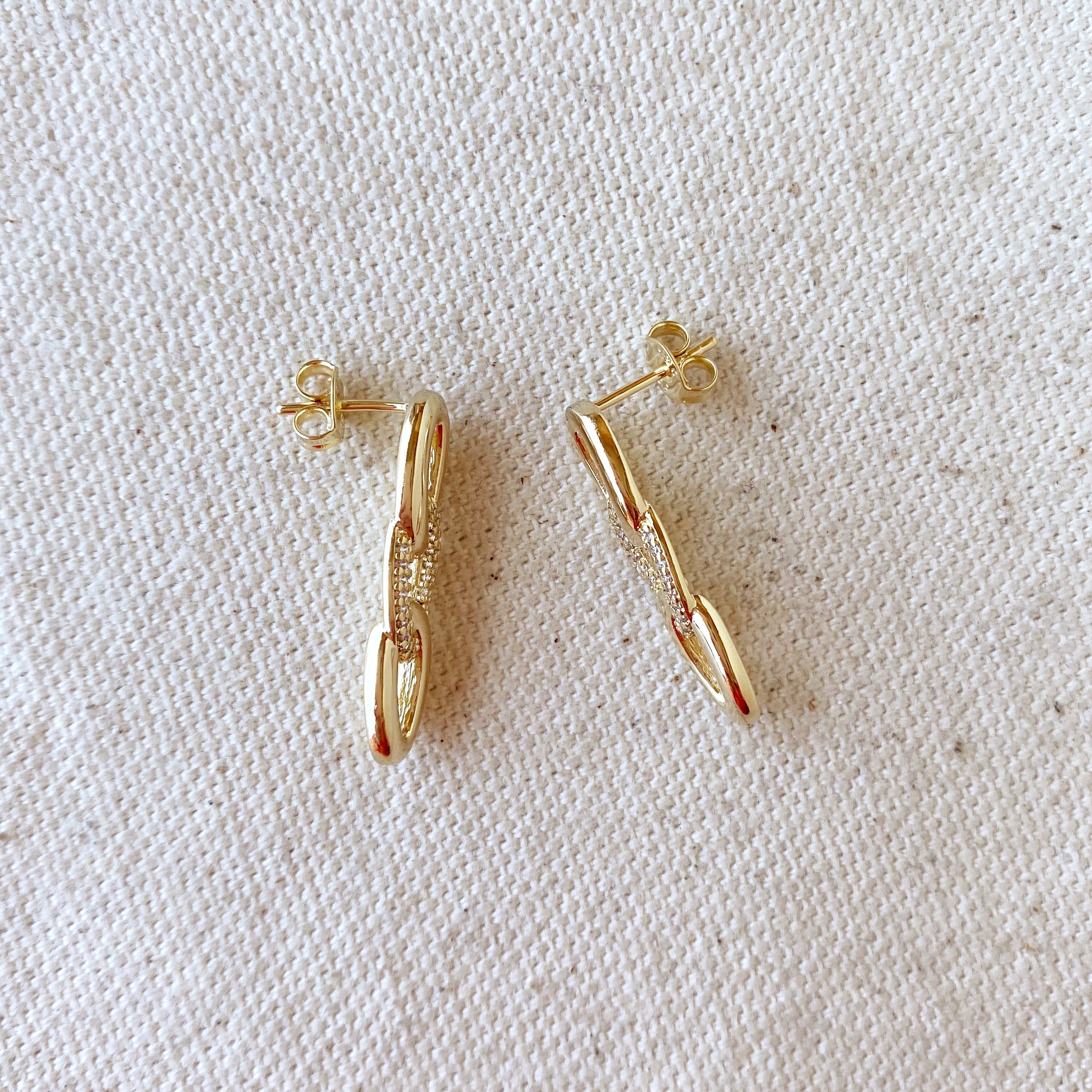 Mondsee 18k Gold Filled Faux Chain Drop Earrings | 18k Gold Filled Jewelry