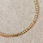 Mondsee 18k Gold Filled 2.5mm Flat Figaro Chain Bracelet | 18k Gold Filled Jewelry
