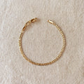 Mondsee 18k Gold Filled 2.5mm Flat Figaro Chain Bracelet | 18k Gold Filled Jewelry
