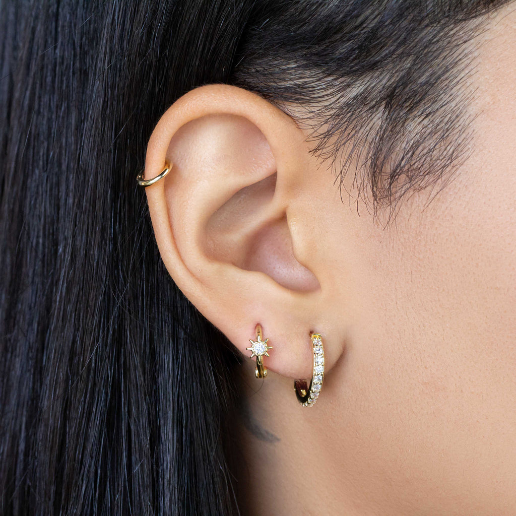 Mondsee 15mm CZ Hoop Earrings | 18k Gold Filled Jewelry
