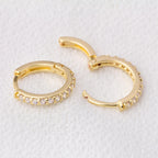Mondsee 15mm CZ Hoop Earrings | 18k Gold Filled Jewelry