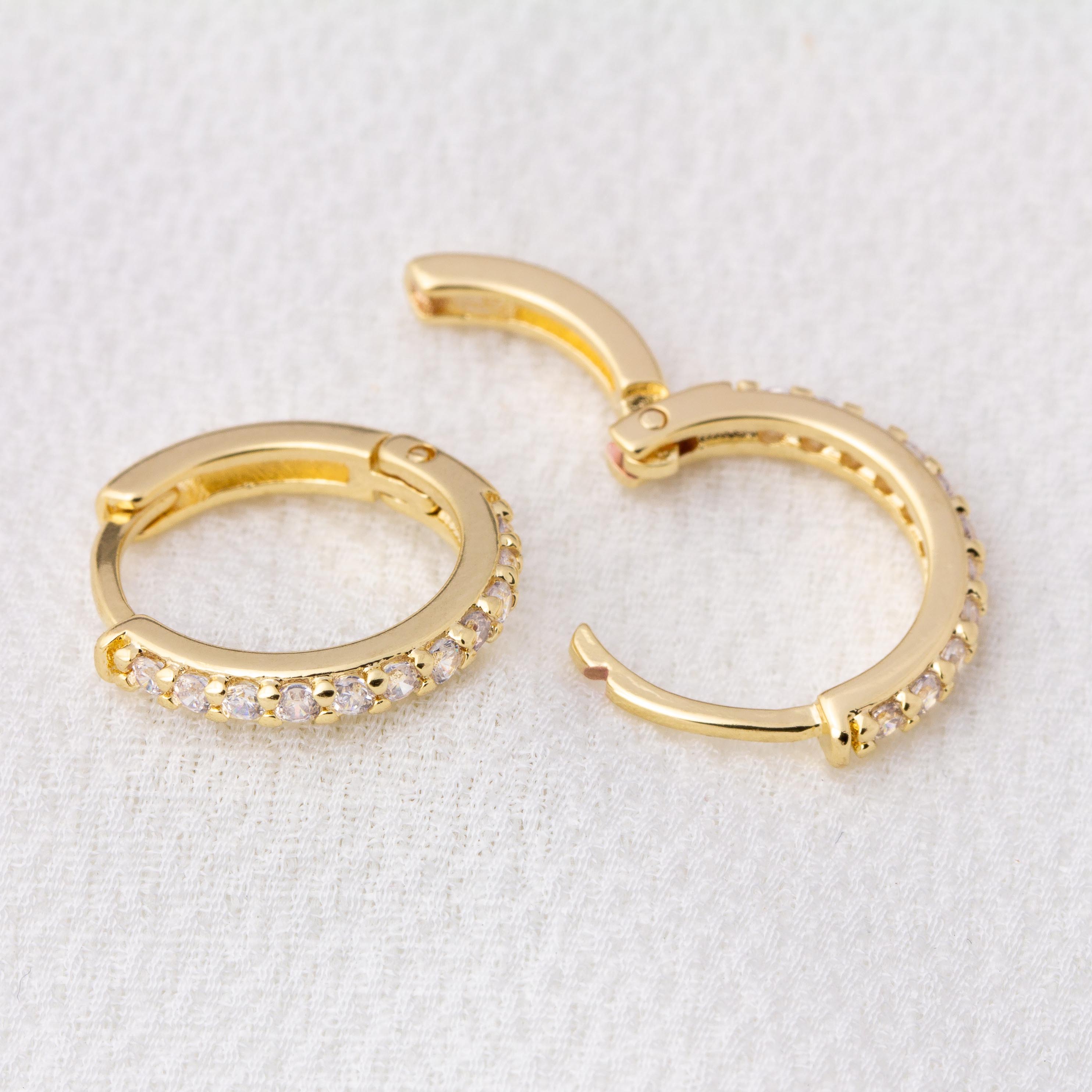 Mondsee 15mm CZ Hoop Earrings | 18k Gold Filled Jewelry
