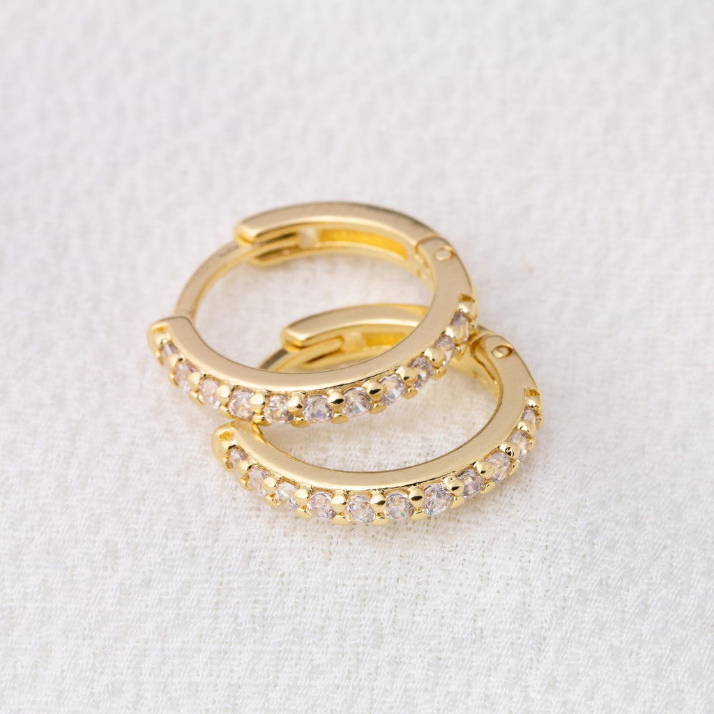 Mondsee 15mm CZ Hoop Earrings | 18k Gold Filled Jewelry
