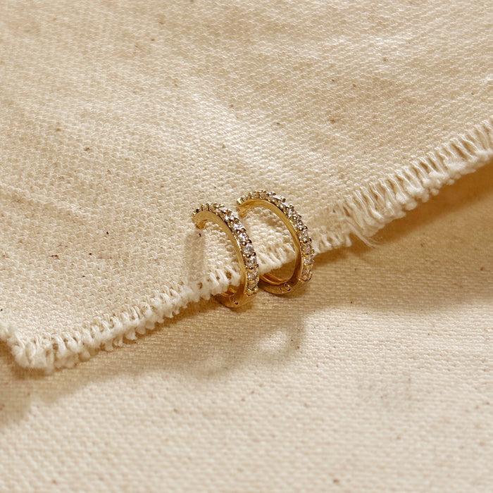 Mondsee 15mm CZ Hoop Earrings | 18k Gold Filled Jewelry