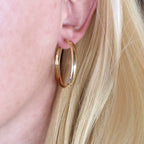 Mondsee 18k Gold Filled 40mm Hollow Continuous Hoop Earrings | 18k Gold Filled Jewelry