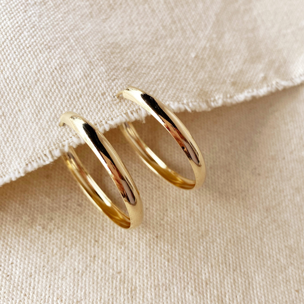 Mondsee 18k Gold Filled 40mm Hollow Continuous Hoop Earrings | 18k Gold Filled Jewelry
