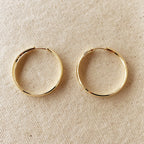 Mondsee 18k Gold Filled 40mm Hollow Continuous Hoop Earrings | 18k Gold Filled Jewelry