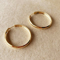 Mondsee 18k Gold Filled 40mm Hollow Continuous Hoop Earrings | 18k Gold Filled Jewelry