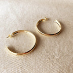 Mondsee 18k Gold Filled 40mm Hollow C-Hoop Earrings | 18k Gold Filled Jewelry