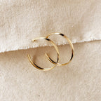 Mondsee 18k Gold Filled 40mm Hollow C-Hoop Earrings | 18k Gold Filled Jewelry