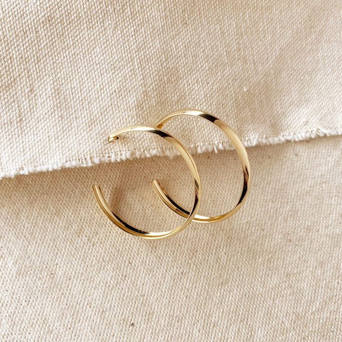 Mondsee 18k Gold Filled 40mm Hollow C-Hoop Earrings | 18k Gold Filled Jewelry