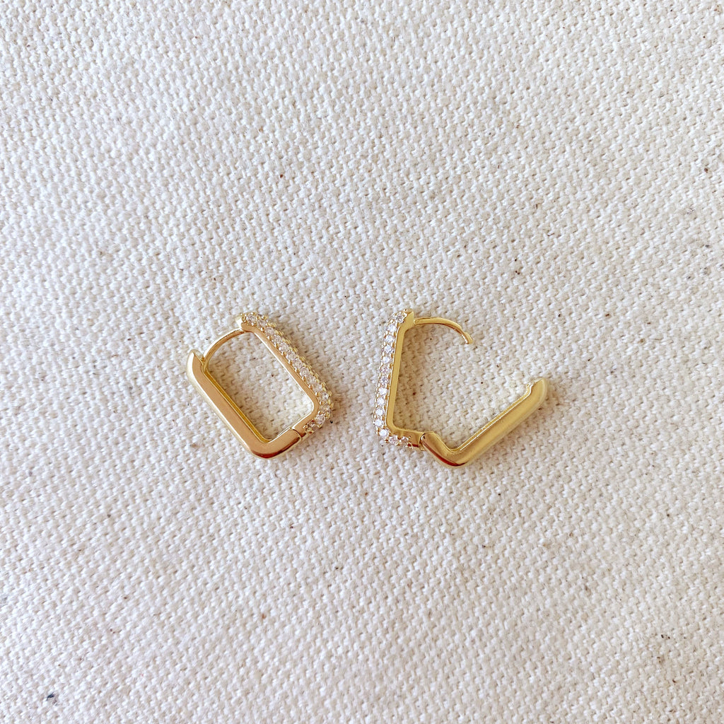 Mondsee 18k Gold Filled Rectangular Clicker Hoop Earrings | 18k Gold Filled Jewelry