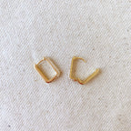 Mondsee 18k Gold Filled Rectangular Clicker Hoop Earrings | 18k Gold Filled Jewelry