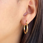 Mondsee 18k Gold Filled Flat Hoop Earrings | 18k Gold Filled Jewelry
