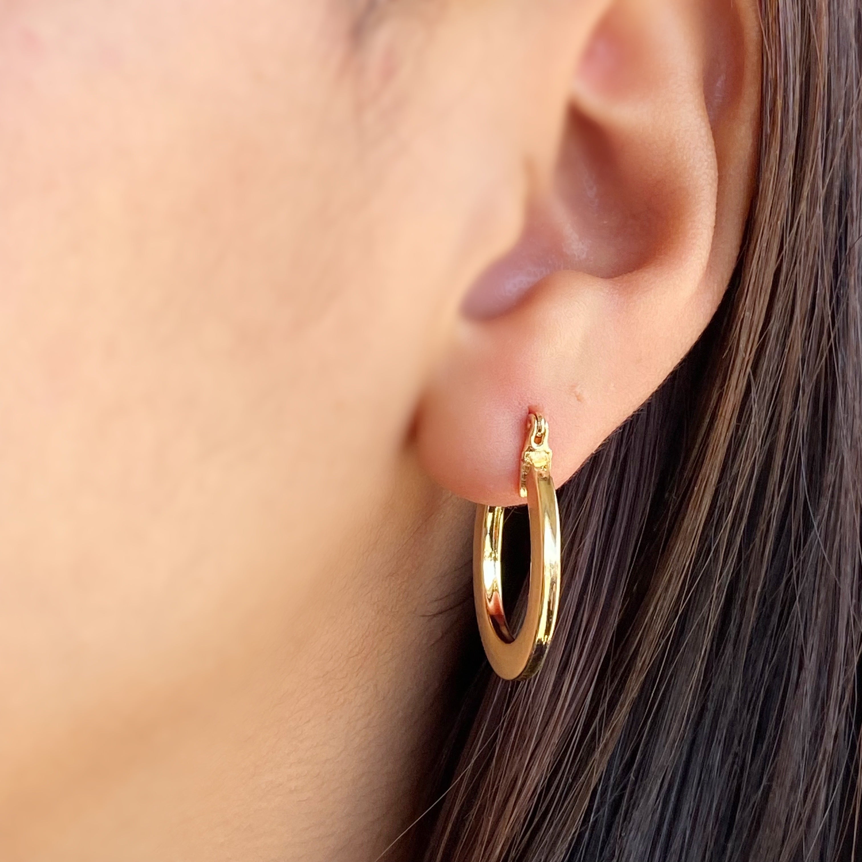 Mondsee 18k Gold Filled Flat Hoop Earrings | 18k Gold Filled Jewelry