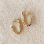 Mondsee 18k Gold Filled J Hoop Earrings | 18k Gold Filled Jewelry
