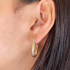Mondsee 18k Gold Filled J Hoop Earrings | 18k Gold Filled Jewelry
