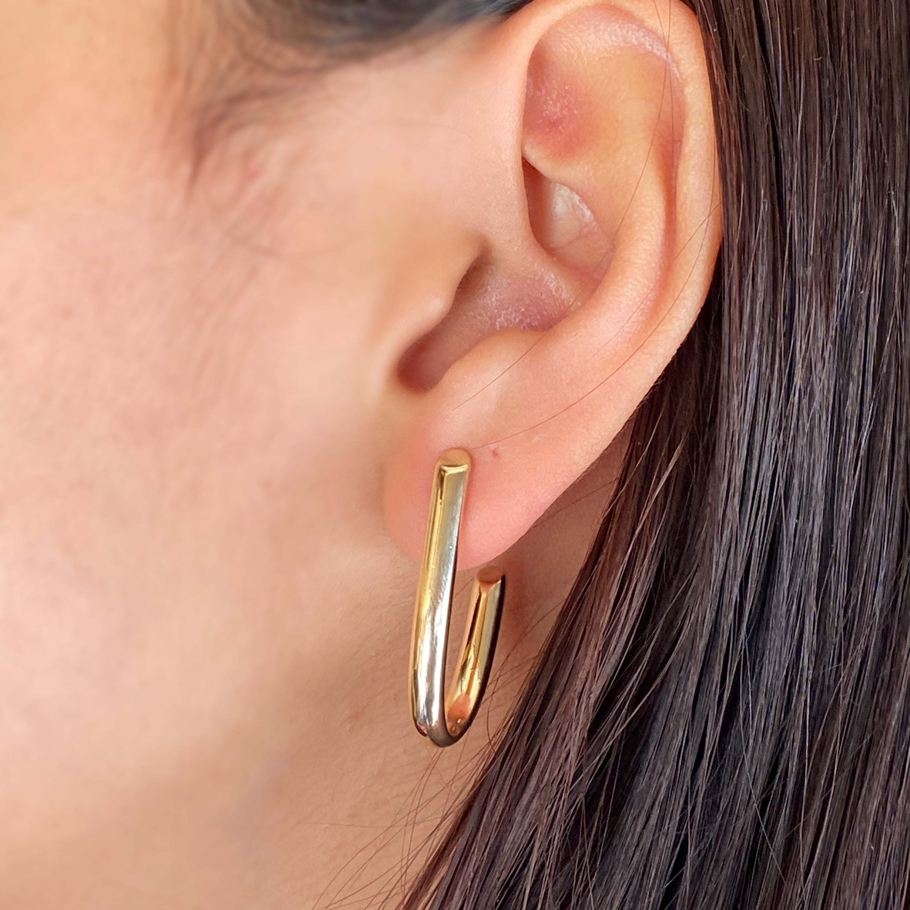 Mondsee 18k Gold Filled J Hoop Earrings | 18k Gold Filled Jewelry