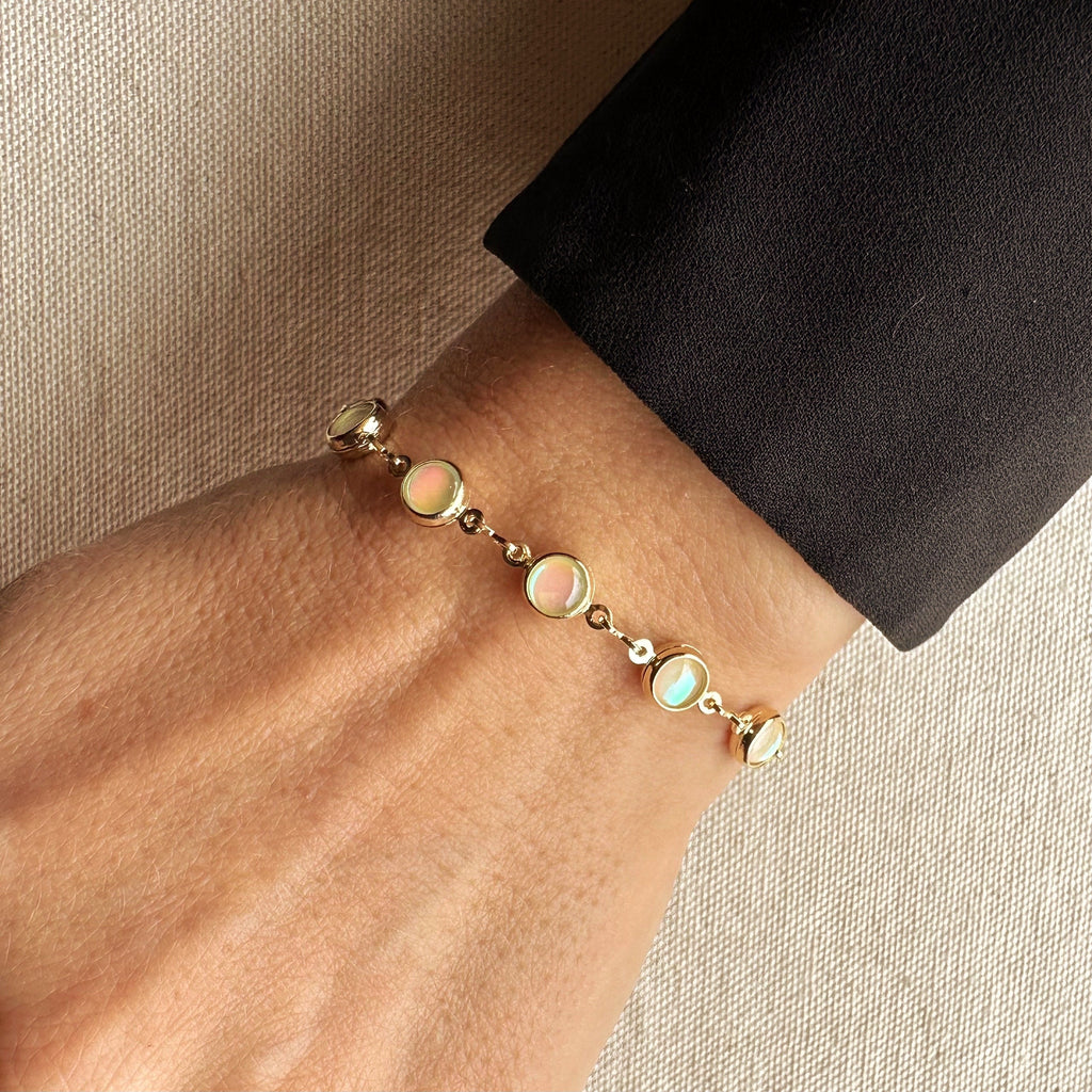 Mondsee 18k Gold Filled Rounded Opal Bracelet | 18k Gold Filled Jewelry