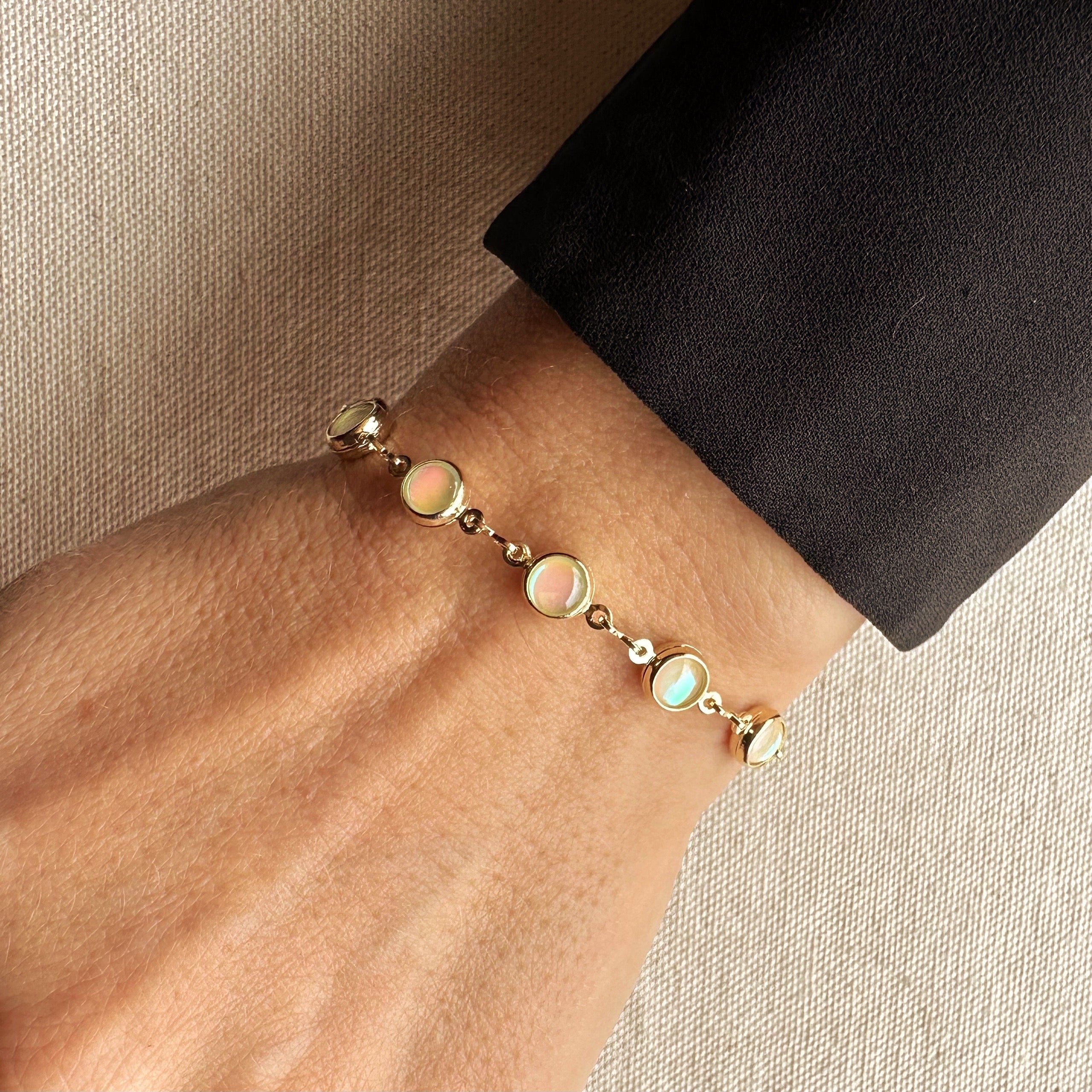 Mondsee 18k Gold Filled Rounded Opal Bracelet | 18k Gold Filled Jewelry