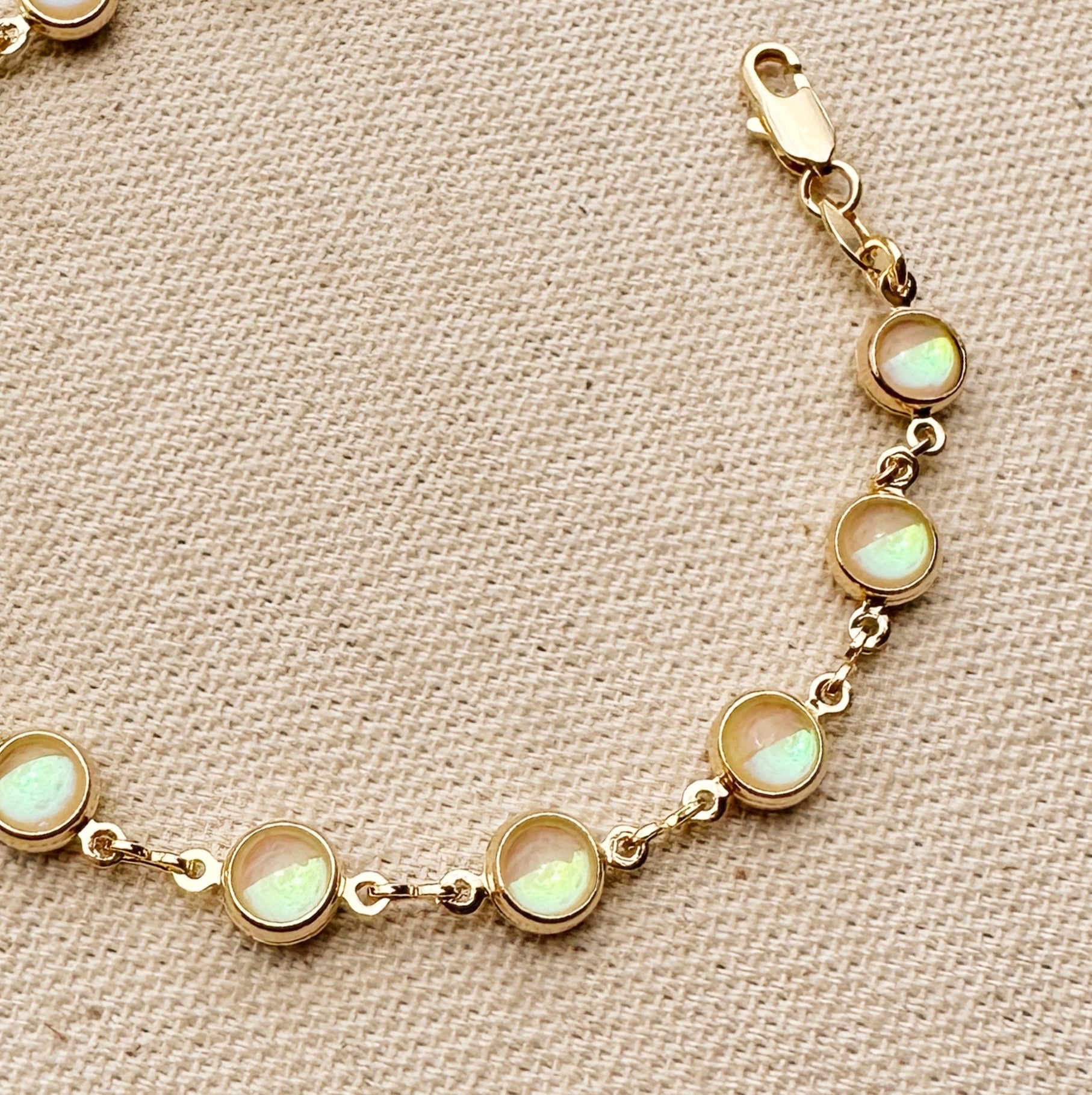 Mondsee 18k Gold Filled Rounded Opal Bracelet | 18k Gold Filled Jewelry