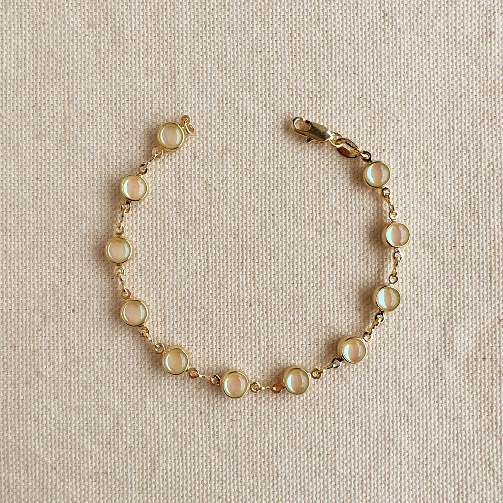 Mondsee 18k Gold Filled Rounded Opal Bracelet | 18k Gold Filled Jewelry