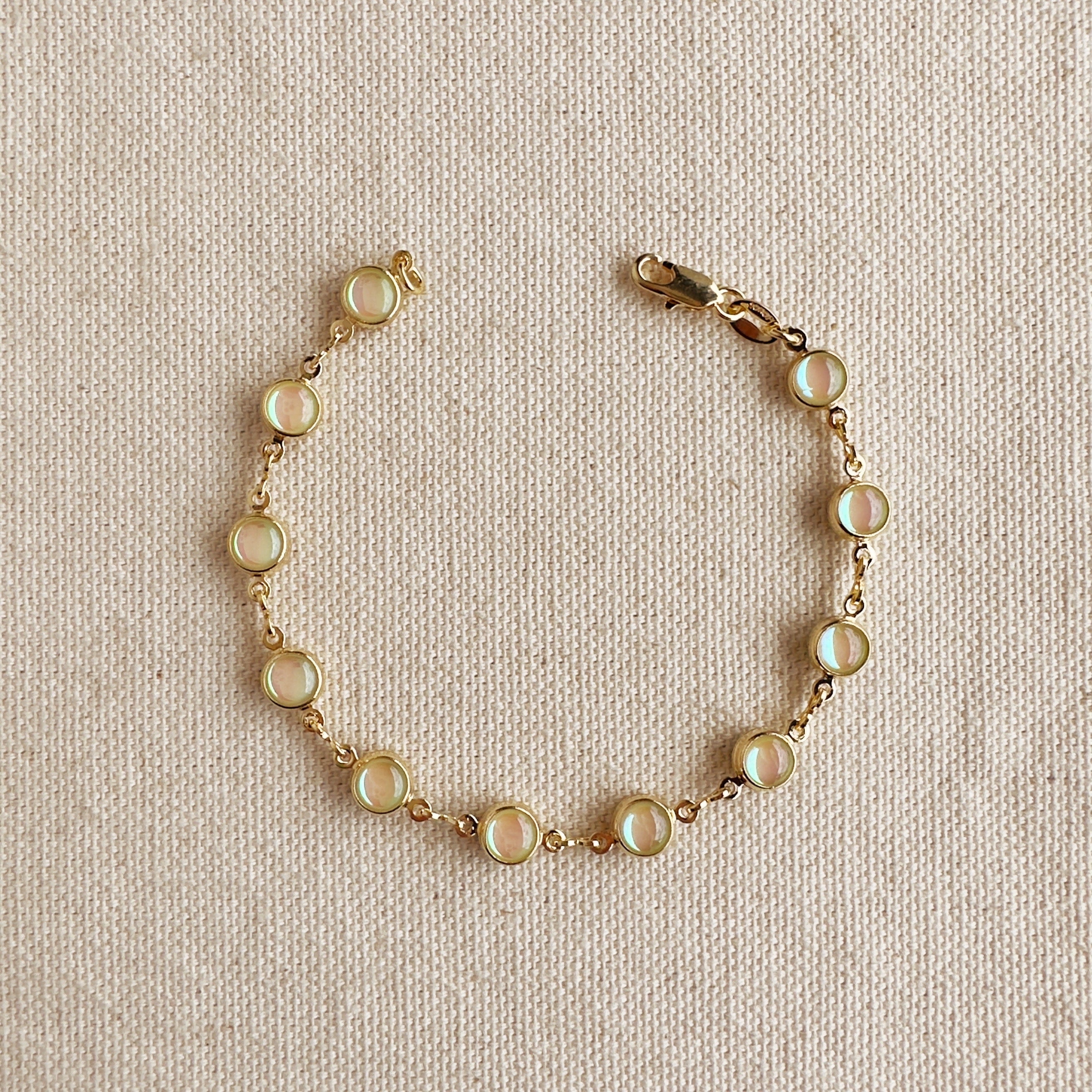 Mondsee 18k Gold Filled Rounded Opal Bracelet | 18k Gold Filled Jewelry