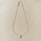 Mondsee Mini Dog Tag Necklace Featuring Micro Cubic Zirconia Stones | 18k Gold Filled Jewelry