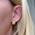 Mondsee 18k Gold Filled Groove C-Hoop Earrings | 18k Gold Filled Jewelry