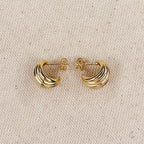 Mondsee 18k Gold Filled Groove C-Hoop Earrings | 18k Gold Filled Jewelry