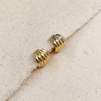Mondsee 18k Gold Filled Groove C-Hoop Earrings | 18k Gold Filled Jewelry