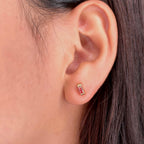 Mondsee 18k Gold Filled Baguette Birthstone Stud Earrings | 18k Gold Filled Jewelry